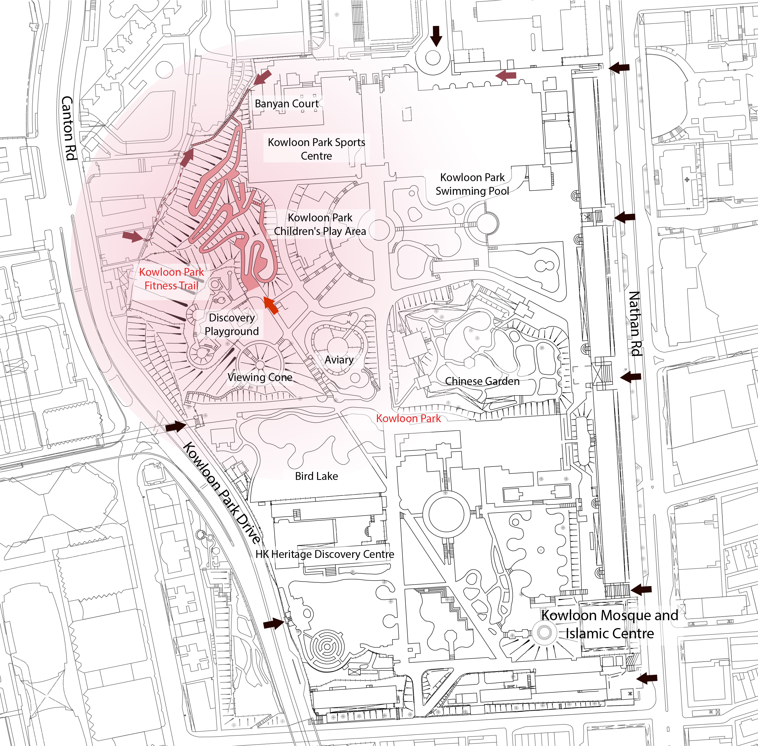 kln park access plan with label